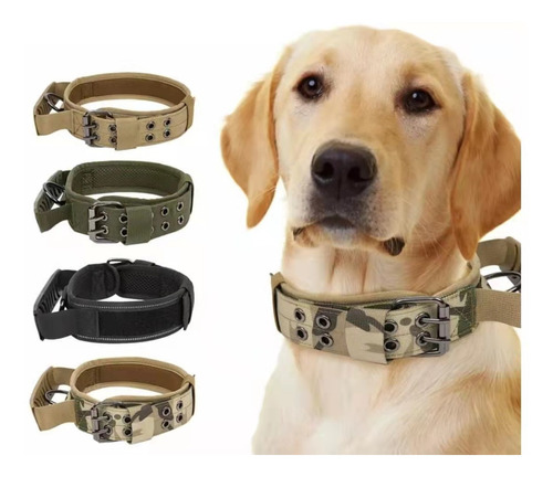 Collar Tactico Militar Perro Ajustable C/asa D Entrenamiento