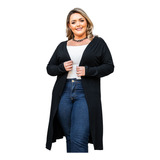 Cardigan Feminino Plus Size Feminino Manga Longa  Casaco