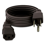 Cable De Poder Grueso 300v/60 Grados Tipo Sjt 18 A | 1.8 M Color Negro 110v/220v