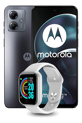 Celular Moto G14 Dual Sim 128 Gb Gris 4 Gb Ram Nuevo + Smartwatch De Regalo