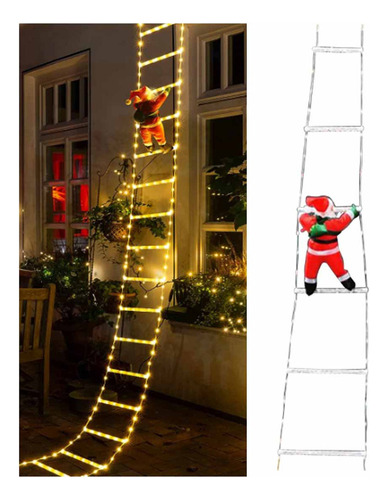 Cadena De Luces Led De Papá Noel Para Escalar Escaleras, Dec