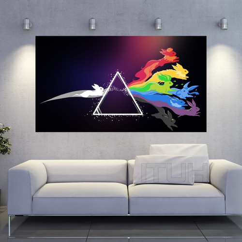 Cuadro Decorativo Pink Floyd Ft Pokemon Art