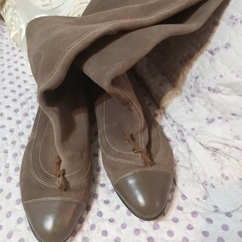 Hermosas Botas De Cuero. Número 40. Base Tipo Mocasines. 