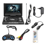 7.8 Reproductor De Dvd Portátil Con Tv/fm/usb/función De Jue Color Negro