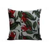 Capa Almofada Decorativo Floral Verde 45x45 Com Ziper