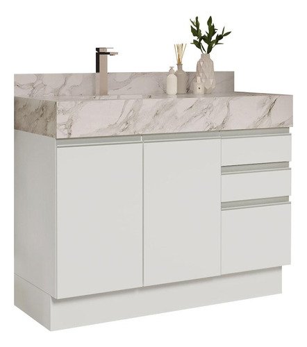 Madesa Armario Baño 120cm 2puertas 3cajones Blanco