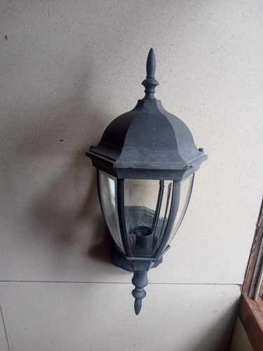 Farol Aplique De Pared Hierro Y Vidrio Vizelado