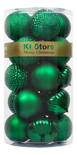 Bolas Navideñas Verdes Ki Store, 20 Piezas, 3.15 Pulgadas, N