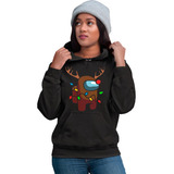 Sudadera Negra De Navidad Reno De Amongous Con Luces 