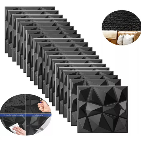 Panel Decorativo 3d Pareds 16pzs 30x30cm Impermeable Y Fuego | MercadoLibre