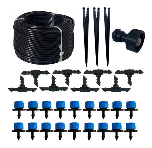 Kit:microtubing 4/7rollo 100mts, 50gotero, 50tee Y Adaptada