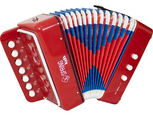 Acordeon Infantil Mini Sanfona Spring Kids Spk-73vm Vermelho