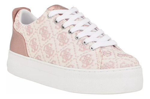 Tenis Mujer Gbg Guess Giaa Platafroma Casuales Blanco Rosa