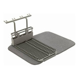 Umbra Udry Dishrack W/dry Mat Charcoal, 24 X 18 X 10.8