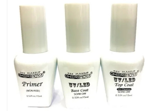 Top Coat /base Coat /primer Cherimoya Kit 3 Selecciones