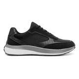 Sneaker Flexi Para Hombre Estilo 413901 Negro