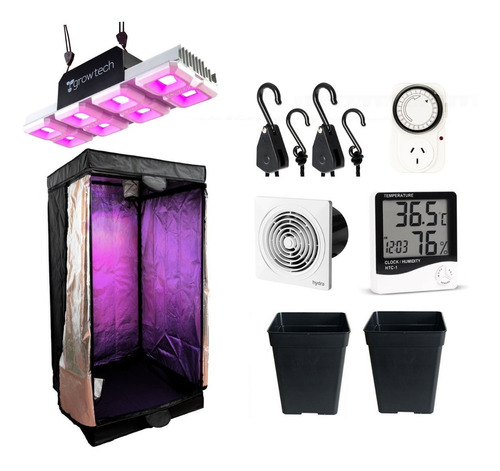 Kit Indoor Completo Carpa 120x120x200 Led Growtech 400w