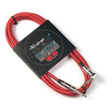 Cable Instrumento Plug Western 6m Angulado Tela Rojo