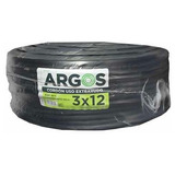 Cable Uso Rudo 3x12 Argos 100mts Negro 100% Cobre