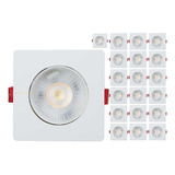 Kit 20 Spot Led Smd 7w Dicróica Direcionável Quadrado Forte Cor Branco-quente 110v/220v