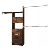 Closet Organizador Con 4 Cajones Nogal Playcon