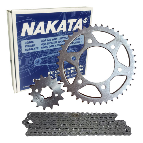 Kit Relação Aço 1045 Yamaha Factor 125i 2020 2021 Nakata