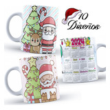 Plantillas Calendario 2024 Navidad Para Tazas Editables