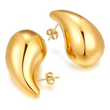 Aros Gota Baño De Oro Hipoalergénico Teardrop Stud Earrings