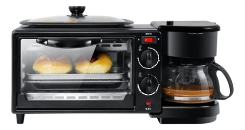 Maquina Para Preparar Desayuno 3 En 1 Horno-cafetera-sartén