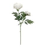 Vara Flor Peonía Artificial Blanca 87cm Grande Planta