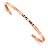 Pulsera Chisel Love You De Acero Inoxidable Tono Rosa