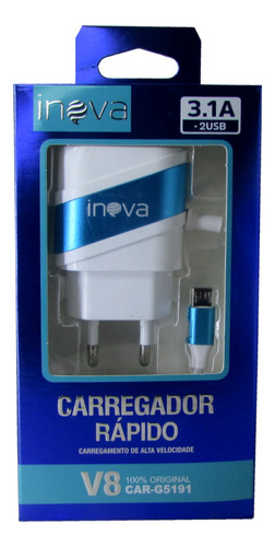 5 Carregadores Inova 3.1a 2 Saídas Usb Original Atacado Nfe