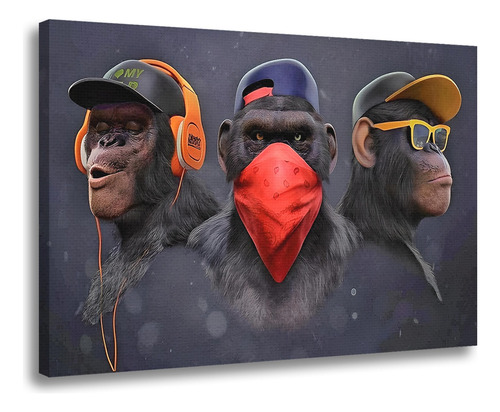 Quadro Grande Decoração Quarto Escritório Gangue Dos Macacos