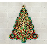 Quadro Decorativo Camadas Arvore De Natal Md0044 Mdf 29cm