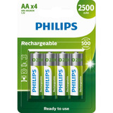 Pilha Recarregável Philips Aa 2500mah R6b4rtu25/59 4 Un.
