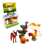 Set 8 Animales Granja Caja Acrilico Manymal Super Cla D309/7