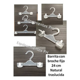 Percha Plástica Con Broche Sube Baja 24cm Traslucida X 50 U