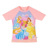 Polera Niña Manga Corta Uv 50+ Disney Princesas Coral