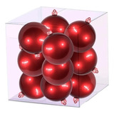 Bolas Decorativas Arbol Navidad Adorno X12 Unidades 6cm Hb Color Rojo