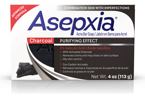 Asepxia Jabn Limpiador De Carbn 4oz