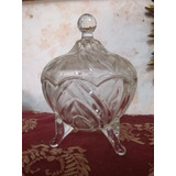 Azucarero Bombonero Cristal Yungay Fino Elegante Antiguo 