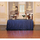 Mantel De Lentejuelas Recular 90 X 132 Pulgadas Azul Ma...