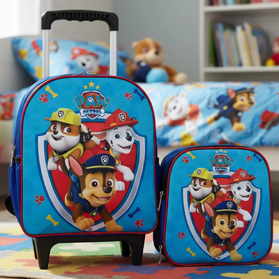 Kit Mochila Escolar Patrulha Canina Azul Tamanho Baby Menino | Frete grátis