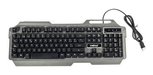 Teclado Gaming Keyboard Led Base Metálica 