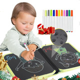 Pizarrón Mágico Infantiles Lapices Dibujo 12 Colores Regalos