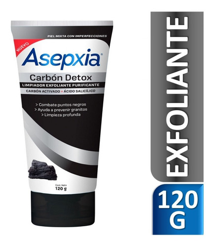 Asepxia Carbon Detox Gel Exfoliante Purificante 120 Gr  