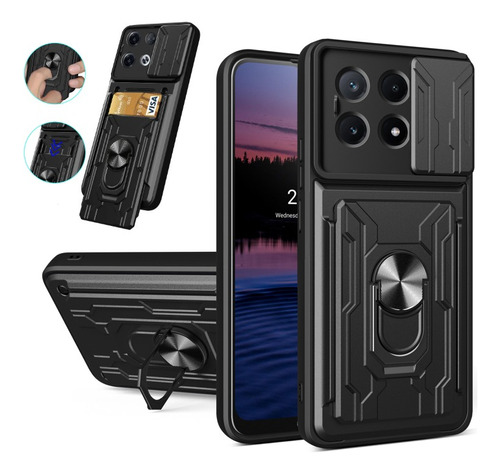 Capa Capinha Anti Impacto Cartão Anel Xiaomi Poco X6 5g