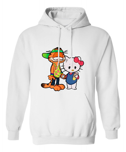 Sudadera Con Gorro Pareja Novios Garfield Y Hello Kitty 