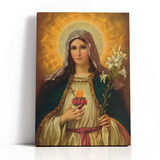 Virgen Sagrado Corazón 50x70cm - Arte - Cuadro En Lienzo