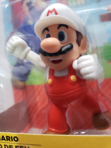 Figura Fire Mario Bros Nintendo 7cm. Nuevo, Original